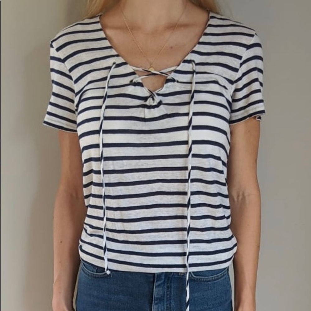 Striped linen top